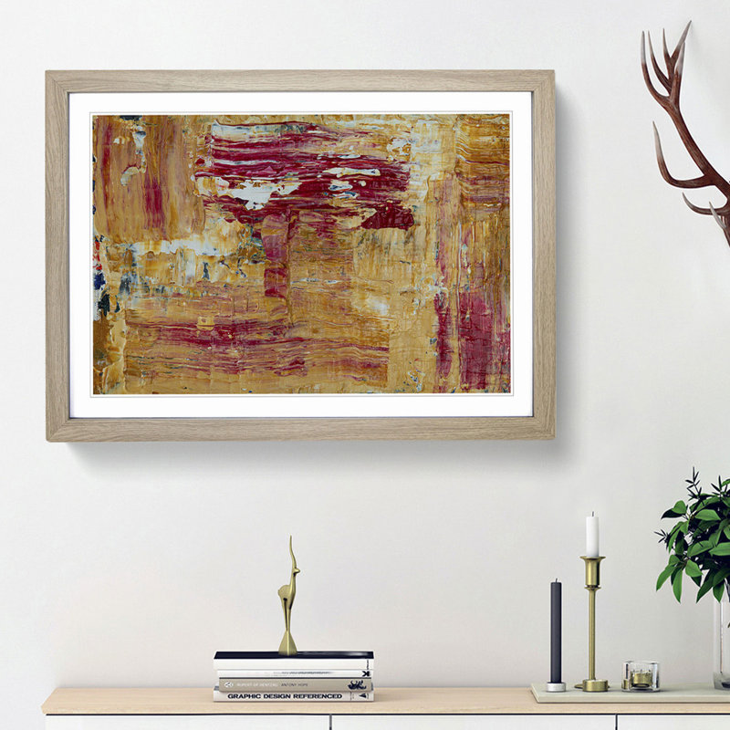 Abstract Art Painting Vol.156 by S.Johnson - Picture Frame Painting Print, Oak Framed, 62cm H x 87cm W x 2cm D