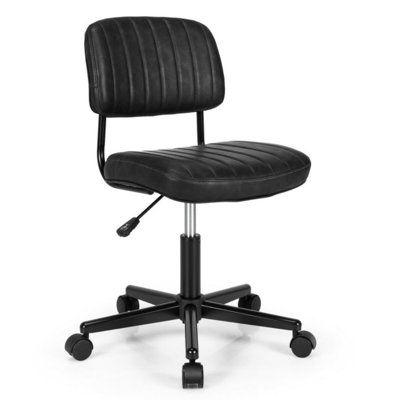 Chaise de bureau pivotante réglable en cuir Ilianah