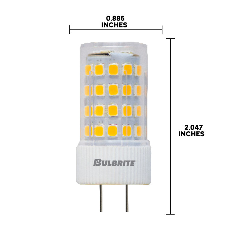5 watts (60 watts équivalent), del t4, ampoule non-activable, gy 6.35/base à deux broches, 2700