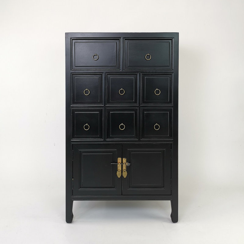 Commode d'appoint 8 tiroirs Rushmore, Noir