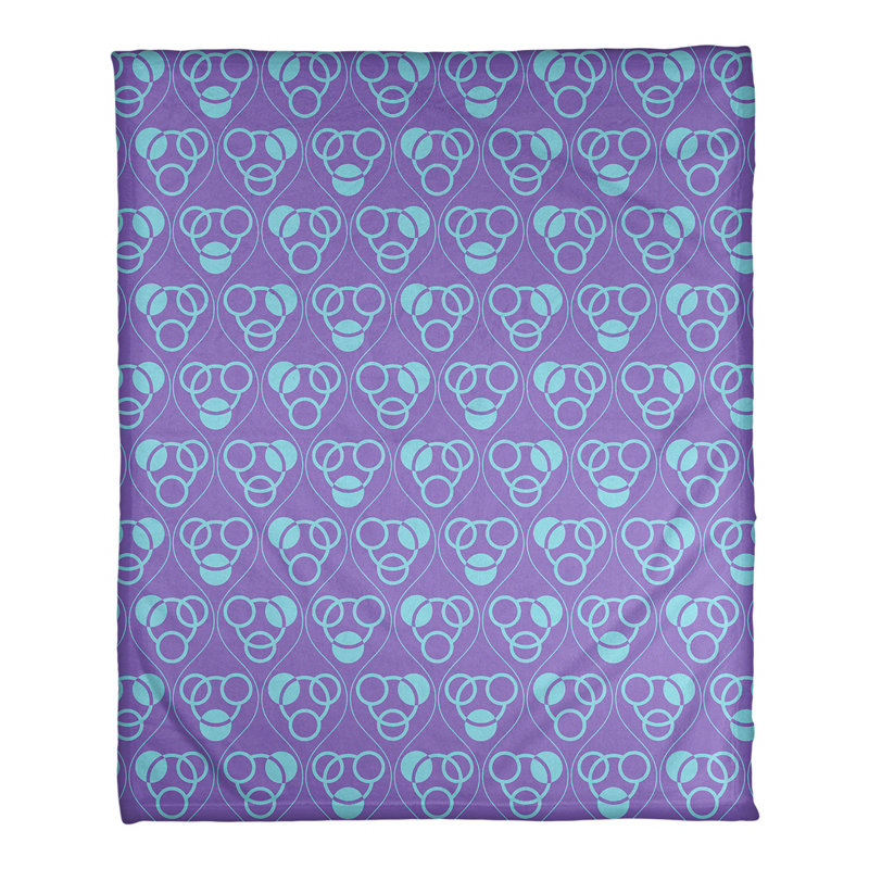 Couverture polaire à cercles classiques, l 60 po x L 80 po, Mauve / bleu sarcelle