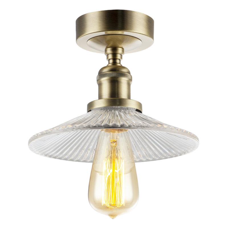 Semi Flush Mount, Antique Brass