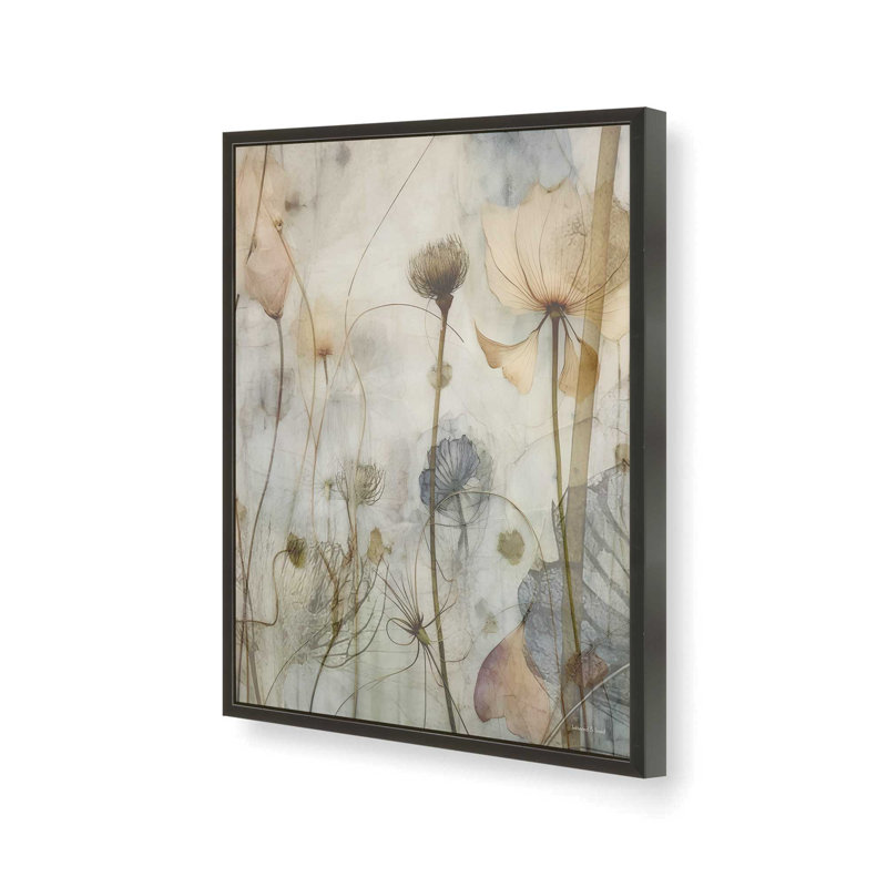 «Flowers in the Breeze III» par lettres et doublure, reproduction d'art, 12 W x 16 H, Black, Framed Print