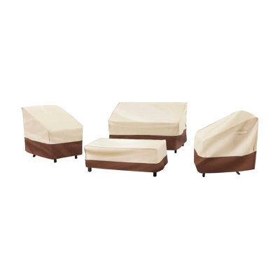 Patio Furniture Cover Set, 4 Piece Outdoor Furniture Cover Waterproof, 600D Heavy Duty Lawn Patio Set Covers by Arlmont & Co.