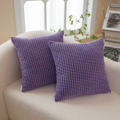 (Couvertures seulement) Ensemble de 2 housses de coussin réversible en velours côtelé