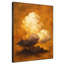 Très grand art mural imprimé sur toile - Nuage abstrait, motif de ciel tonique orange terre, œuvre d'art contemporaine pour le salon ou la chambre à coucher - «Assemblage requis du cadre (cadre non fini)»-119953596
