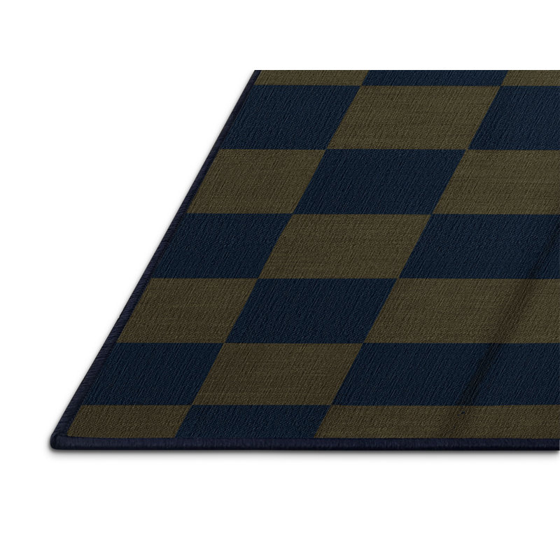 Tapis gris à carreaux lavable à la machine, Carré 6 pi