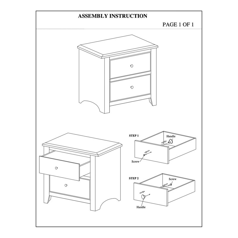 Table de chevet moderne 2 pièces en blanc avec poignée 2, aspect attrayant