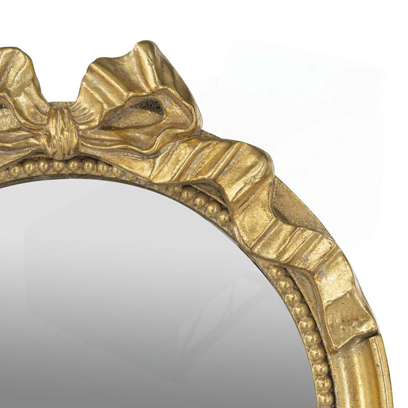 Exquisite Arched Full Length Mirror with Intricate Scrollwork Crown, 48.8" x 15.8"