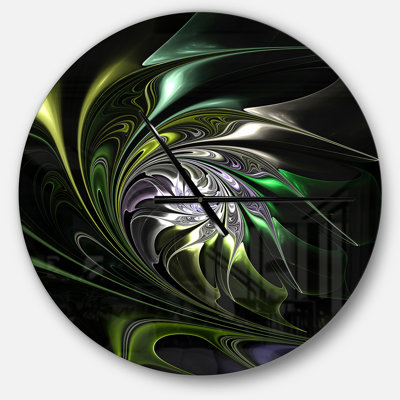 Multi Coloured Green Stained Glass - Modern wall clock