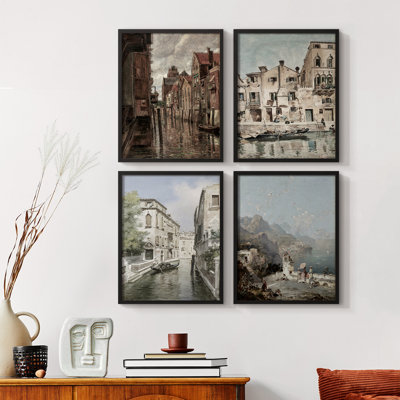 Vintage Landscape CLVII  Framed Print - Set of 4