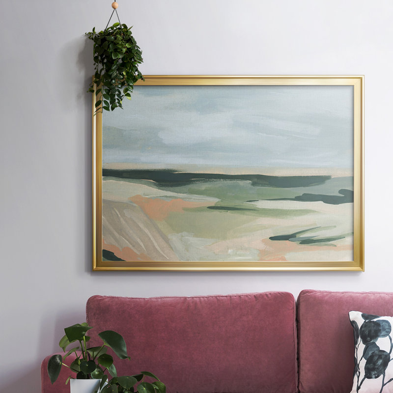 Toile tendue avec cadre Pastel Plains II_2766030, Or, H 26 po x l 38 po x P 1,5 po