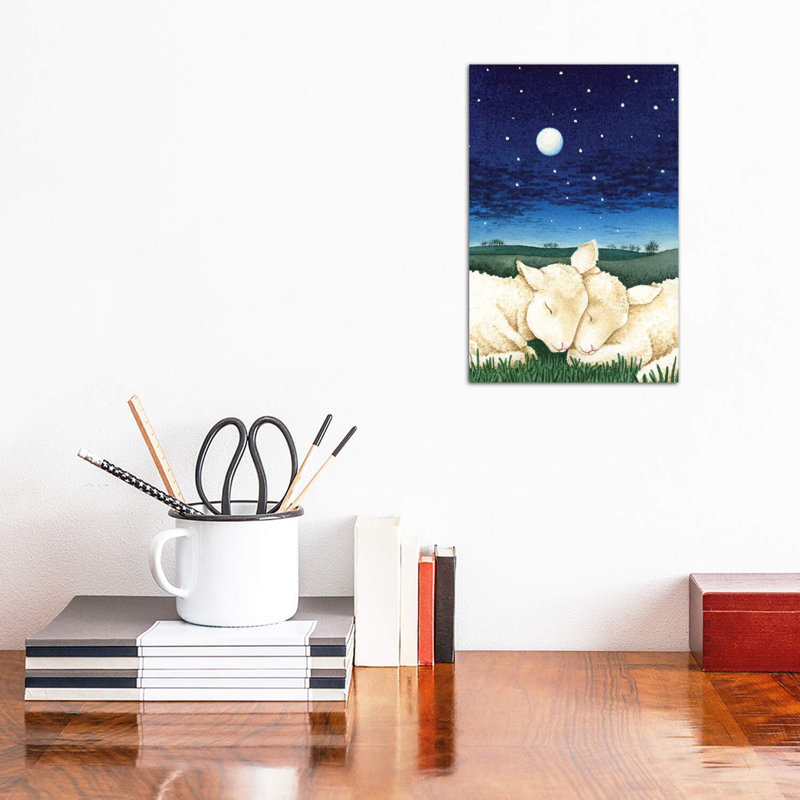 Sleeping Lambs 1 Piece Wrapped Canvas Painting, 20.32 cm H x 30.48 cm W