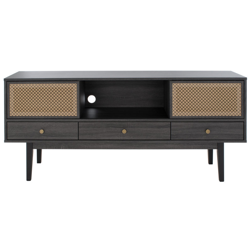Meuble télé pour téléviseur de 65 po ou moins Esther, Noir patiné / or
