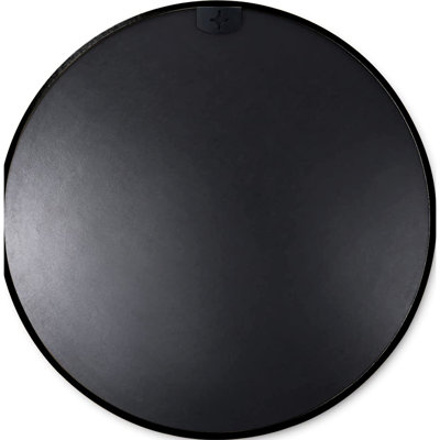 32 Inch Black Round Wall Mirror For Modern Bathroom Interiors - 4Mm Hd Glass, Rust Aluminum Alloy, Easy Installation Process Large Framed Glass With No , Shatterproof Protection
