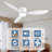 52" Smart Flush Mount Ceiling Fans With Lights Remote-1228585260-1228585299
