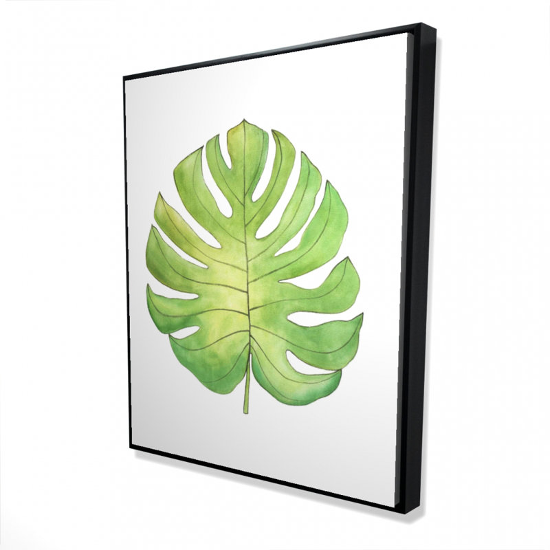 Tropical Leaf Print On Canvas