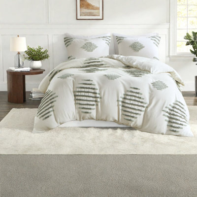 Ensembles de literie en mélange de coton de qualité supérieure, très grand / très grand californien, avec un design en chenille moderne, parfait pour le confort de la maison