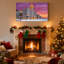 «Christmas Snowy Cityscape Christmas Evening Building Lights», ensemble de 3 impressions murales sur toile-854058805
