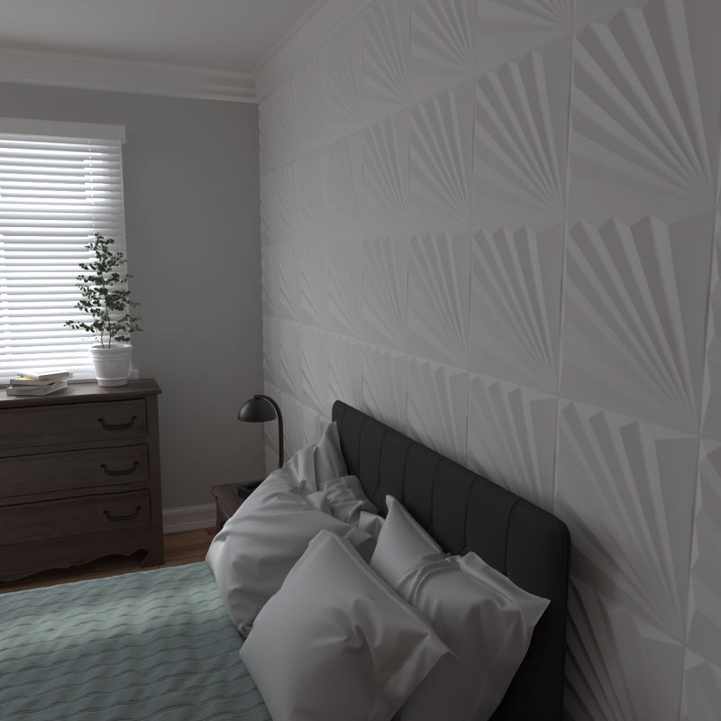 Panneau mural 3D 19,625 "x 19,625" en blanc (paquet de 50)