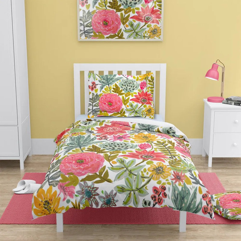 Édredon aquarelle bouquet floral par Laural Home, Édredon Succulent Floral, Édredon simple