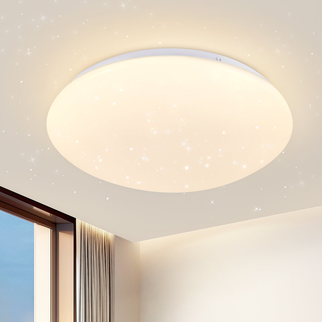 LED Deckenleuchte Rund Weiß Modern Sternen Design Wohnzimmerlampe 16.5cm für Küche