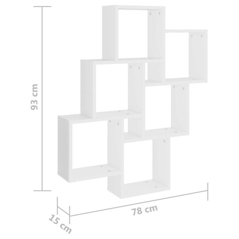 Ayca 6 Piece Cube Shelf, White