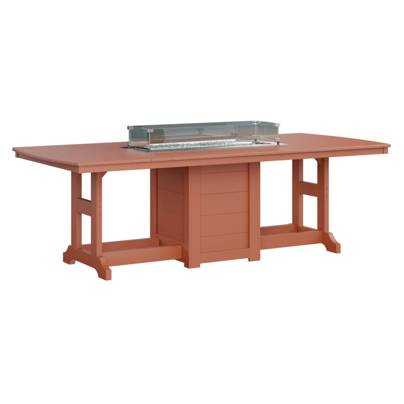Berlin Gardens Garden Classic 96″ Fire Pit Dining Table, 30.87" H x 44" W x 96" D, Mango Orange