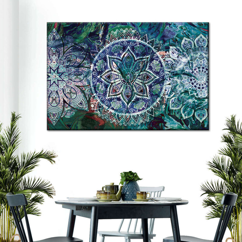 Mandala sacré, symbole mandala sur toile, H 8 po x l 12 po x P 1 po