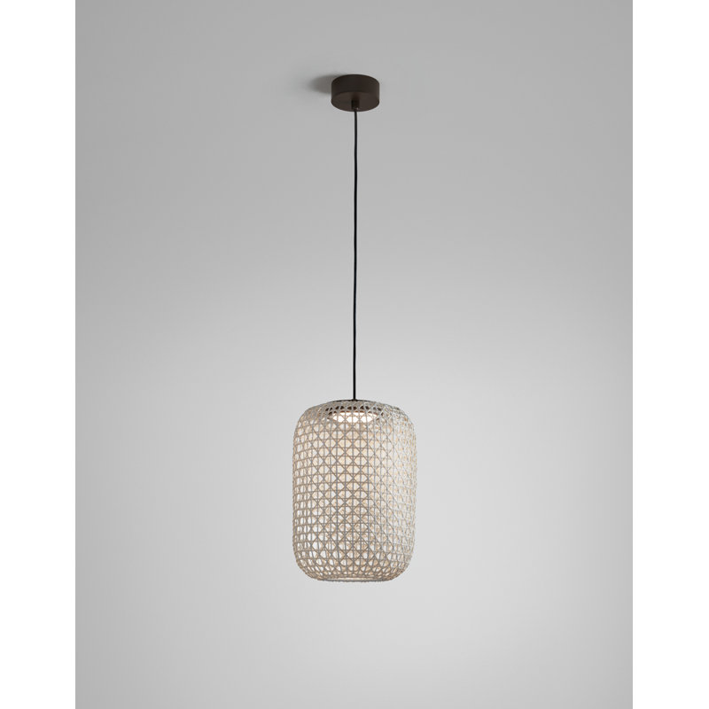 Nans 1 - Light LED Pendant, 18" H x 12.4" W x 12.4" D, Beige