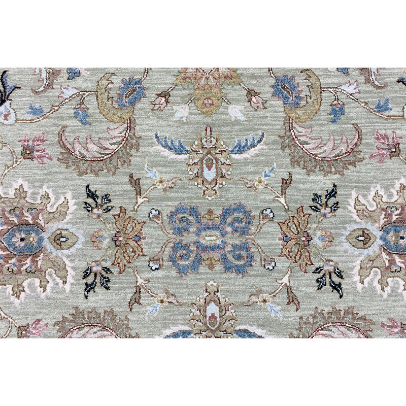 Outdoor Oriental Area Rug in Gray/Wine/Blue, Rectangle 6' x 9'