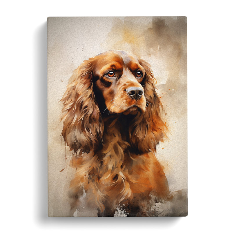 Cocker Spaniel Modern - Print, 50cm H x 35cm W x 3cm D