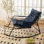 Wide Metal Rocking Chair With Removable Cushion-1229795602