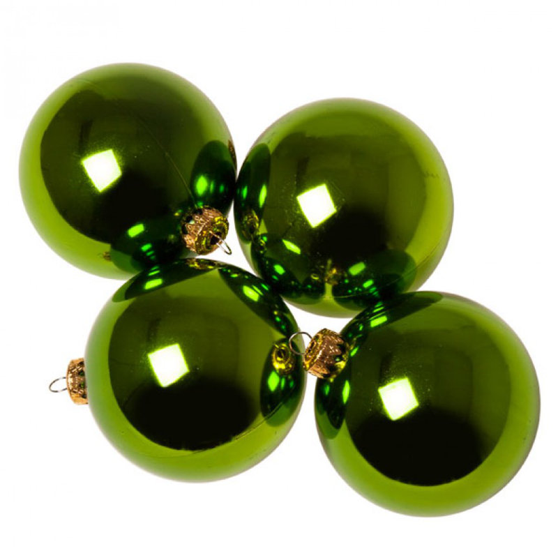 10cm Ball Ornament, Lime Green Shiny