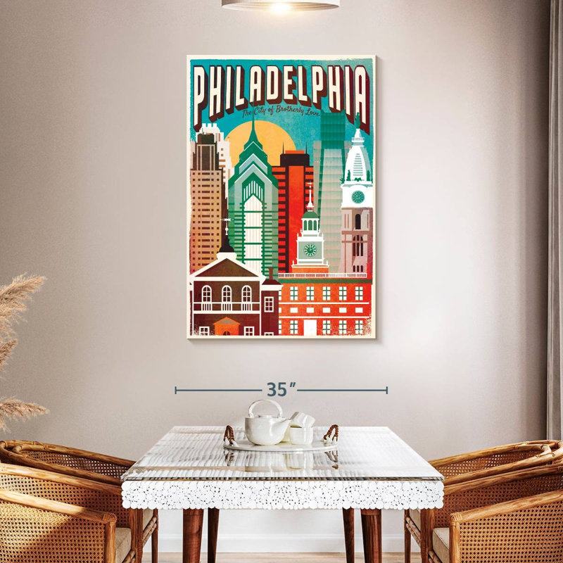 «Philadelphia Brotherly Love» sur impression sur toile, H 48 po x l 32 po x P 1,25 po
