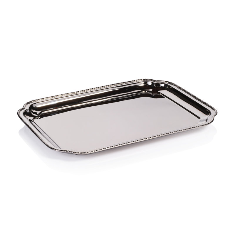 Plateau en laiton poli Andrea, L 16 po x P 12,25 po x H 1 po