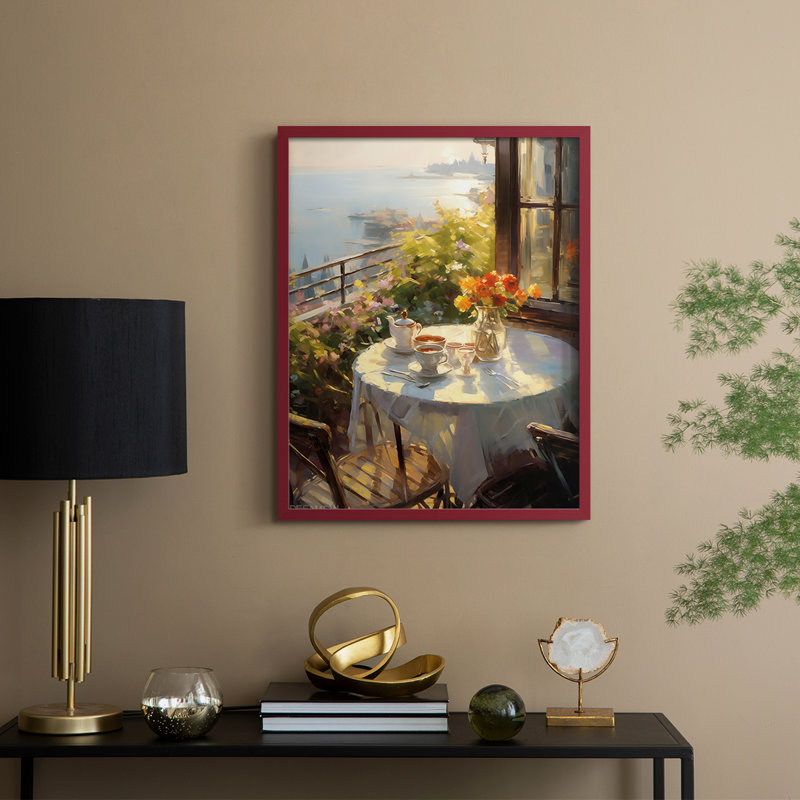 Reproduction encadrée FLORAL Series DCCLI - bois massif, Rouge, H 21 po x l 17 po