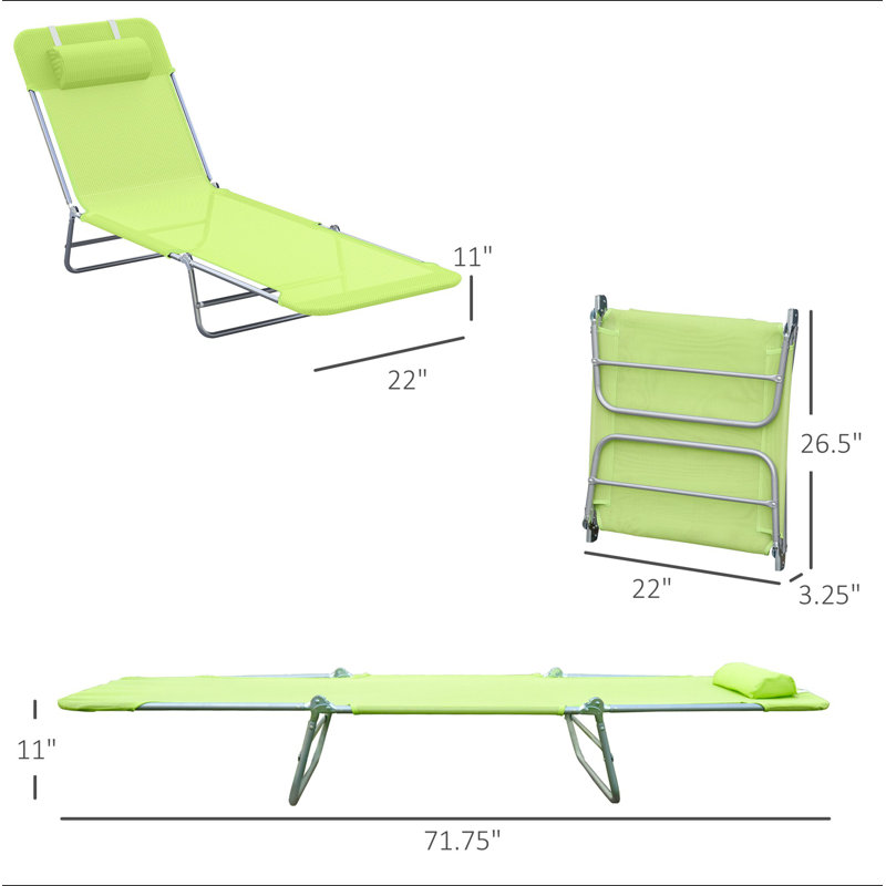 Méridiennes pliantes Sun Lounger, Noir