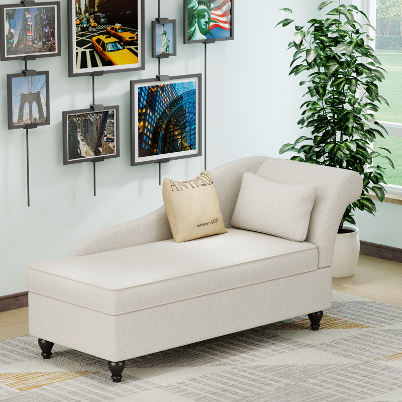 Chaise longue Minerva, Mélange de lin beige