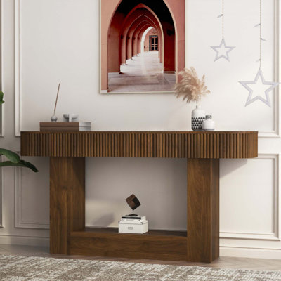 62.9-Inch Long,Console table, wooden rectangular sofa table behind the sofa, farmhouse entryway table, corridor, living room.Narrow Hallway AccentTabl