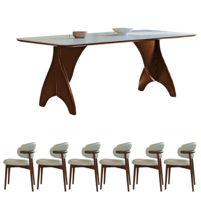 Ensemble de table de salle à manger simple en frêne
