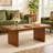 47.2" Modern Farmhouse Coffee Table with Solid Pine Legs & Rounded Corners-1454632536