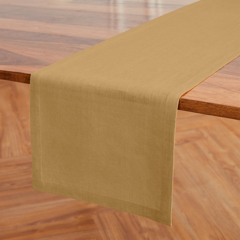 Diana - 100% Pure Linen Table Runner, 120" x 14", Camel