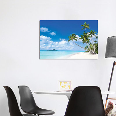 Tropical Beach With Palm Trees by Jan Becke - Print on Canvas
