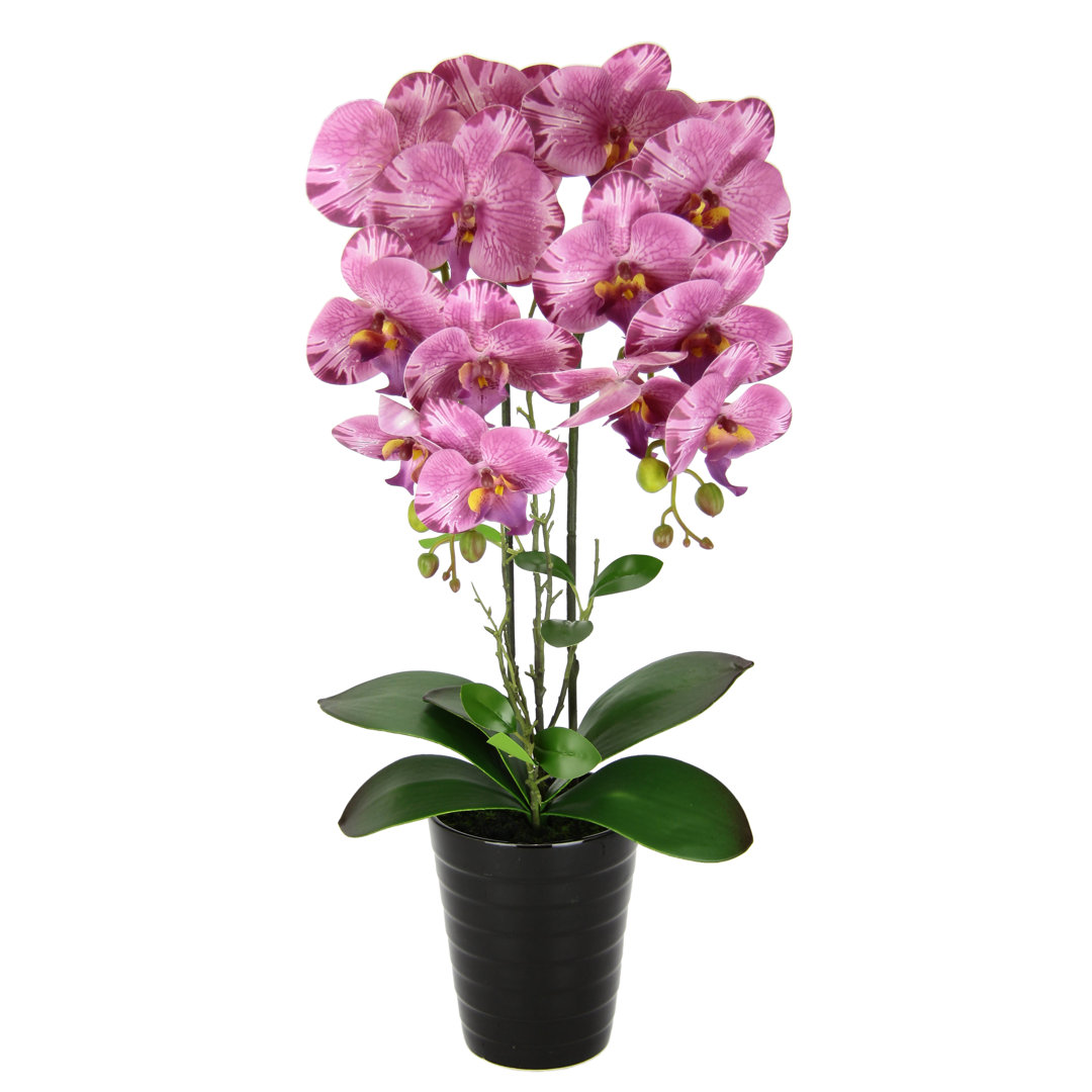 Künstliche Orchidee im Topf Kunstorchidee Kunstblume Phalaenopsis Hochzeit Seidenblume Real Touch