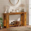 Table d'entrée de style campagnard, canapé-lit console rustique, surface de rangement en mélamine facile à nettoyer, structure stable et polyvalente, mobilier d'appoint pour la maison-939192173