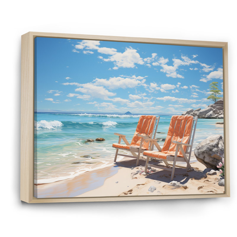 «Beach Sunkissed Sands III», reproduction sur toile encadrée, H 30 po x l 40 po x P 1,5 po, Cadre naturel flottant