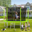 Trampoline 10 pieds pour enfants, panier et échelle de basketball, trampoline pour enfants avec enceinte de sécurité, assemblage rapide pour s'amuser dans la cour, approuvé ASTM-124620308