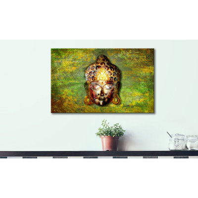 Buddha Head Statue - Wrapped Canvas Print