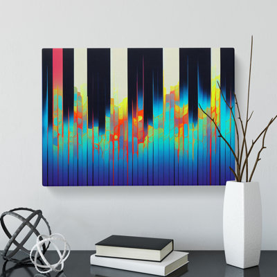 Audio Equalizer Abstract - Wrapped Canvas Print